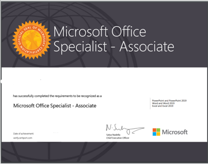 Chứng chỉ MOS — Microsoft Office Specialist Associate